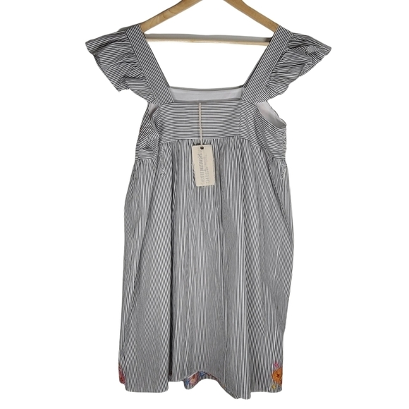 NWT Savanna‎ Jane Ruffle Sleeves Embroidered Dress Small - Picture 3 of 6